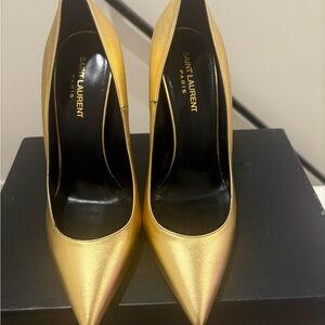 Saint Laurent Metallic Gold Heels